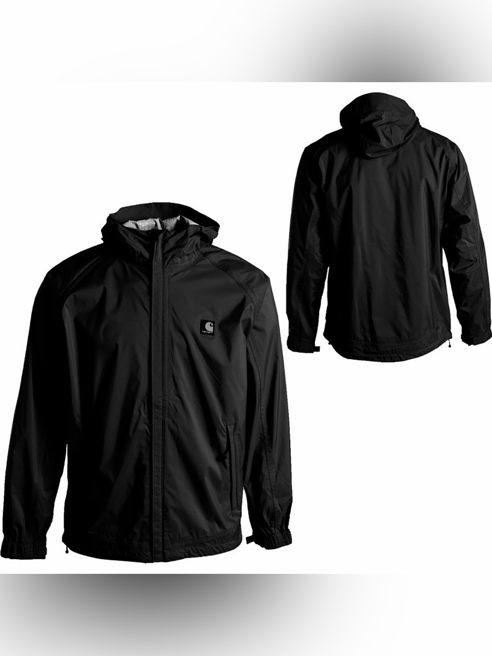 Carhartt Black Acadia rain  Jacket ripstop/ water repellent fabric & zip pockets